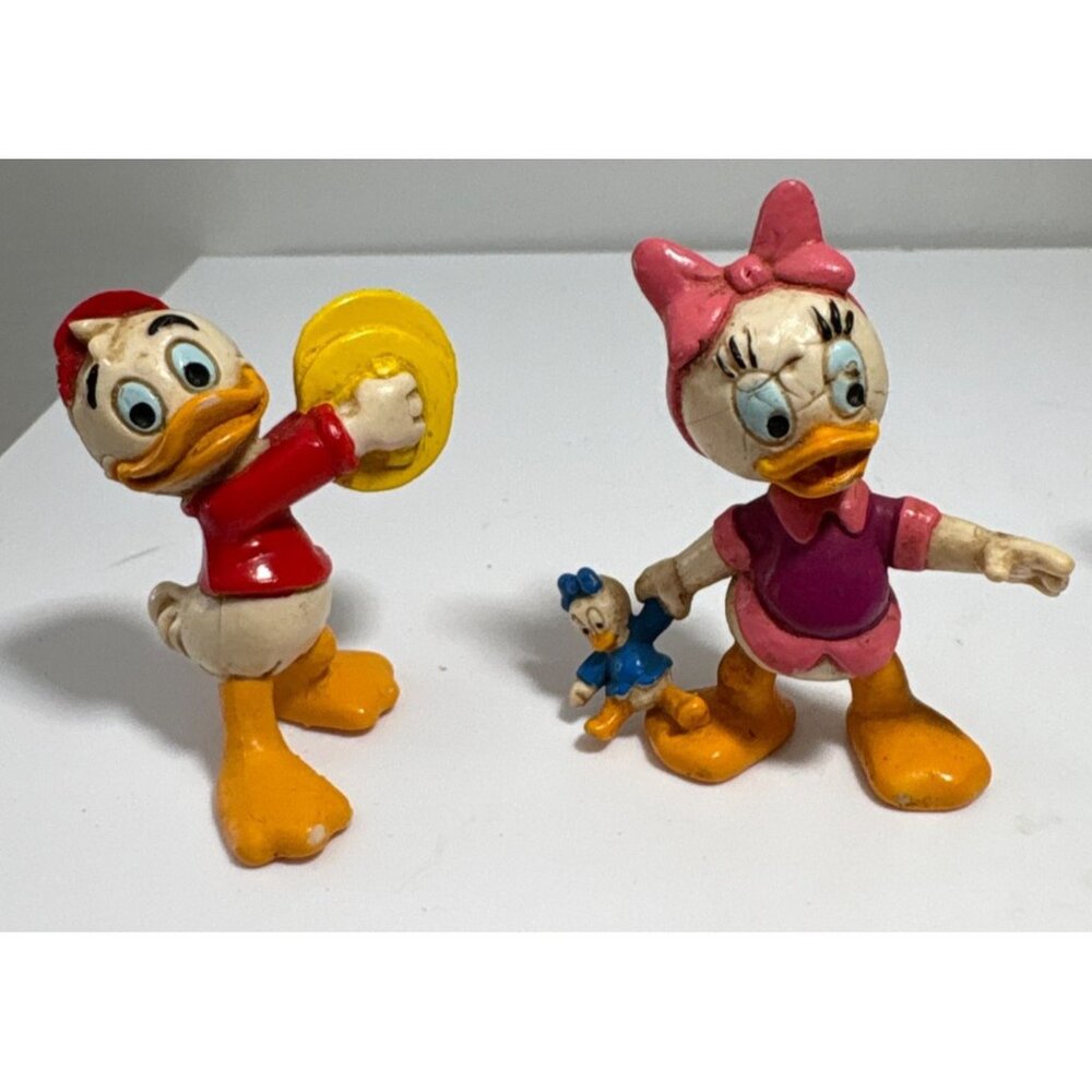 Daisy Duck and Huey Duck PVC Figures Bully Disney 2” Figurine Vintage 1988
